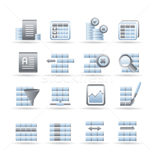 Database and Table Formatting Icons Stock photo © stoyanh