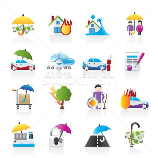 Insurance and risk icons Stock photo © stoyanh