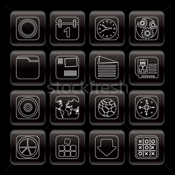 Line Mobile Phone, Computer and Internet Icons  Stock photo © stoyanh