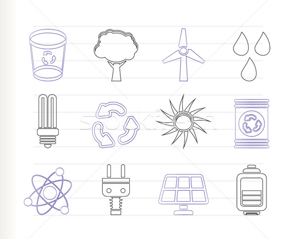 Ecology, energy and nature icons Stock photo © stoyanh