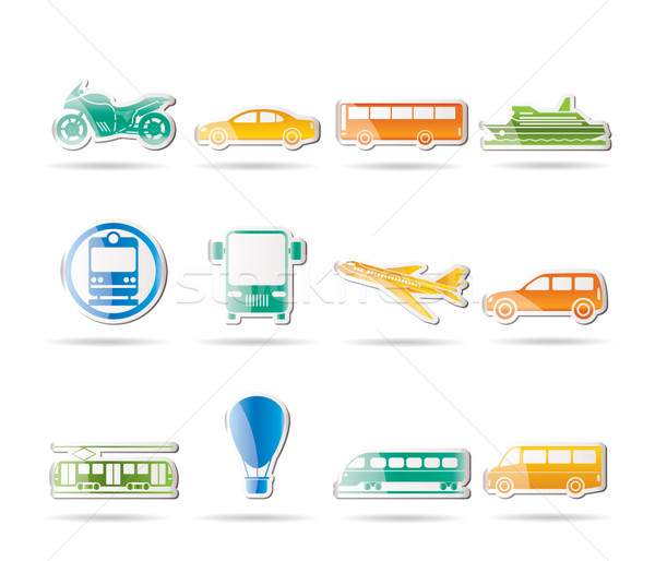 Travel and transportation of people icons Stock photo © stoyanh
