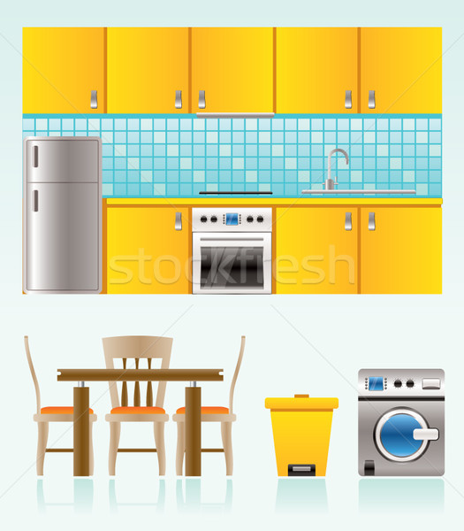 Stockfoto: Keuken · objecten · meubels · uitrusting · water · oranje