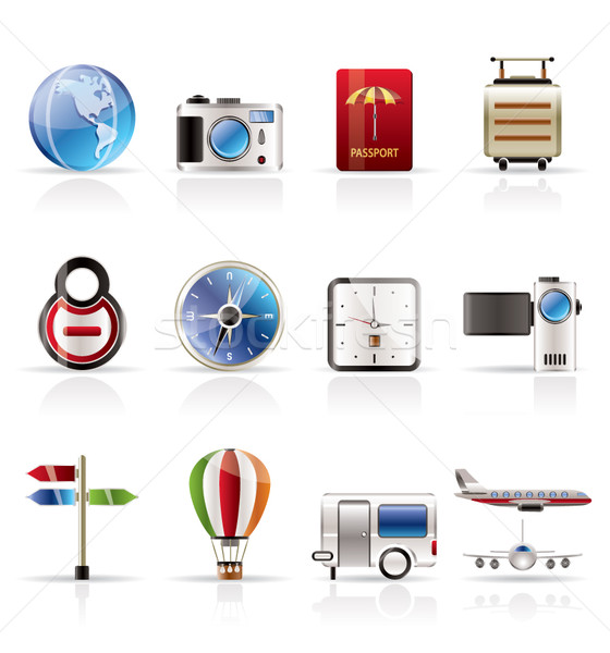 Stock photo: Realistic, Vacation, Holiday and Travel Icons
