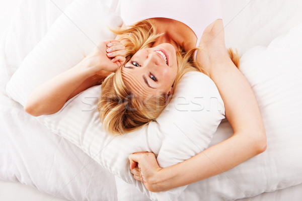 Stockfoto: Lui · vrouw · bed