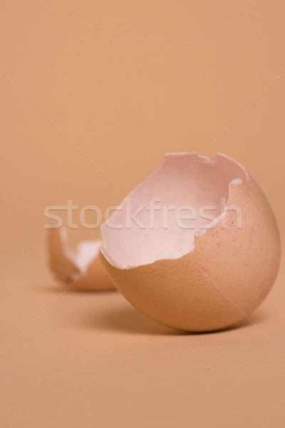 Kırık kahverengi tavuk yumurta kabuğu kaynak kalsiyum Stok fotoğraf © stryjek