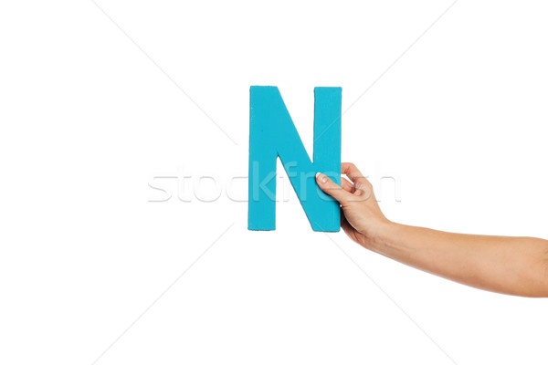 hand holding up the letter N from the right Stock photo © stryjek