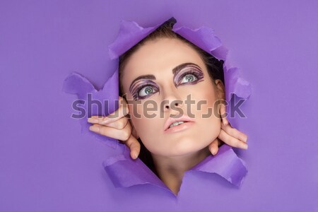 Belo feminino olhos mulher criador Foto stock © stryjek