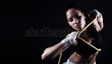 Fitness corpo mulher menina trem energia Foto stock © stryjek