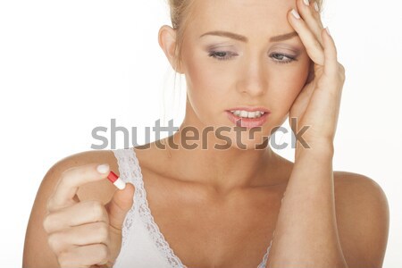 No descripción mujer jóvenes dolor enfermos Foto stock © stryjek