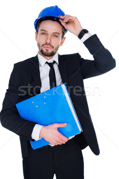 Architect or structural engineer wearing a hardhat Stock photo © stryjek