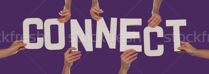 белый алфавит правописание Connect вверх Purple Сток-фото © stryjek