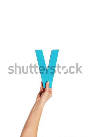 Kéz magasra tart levél fenék női nagybetű Stock fotó © stryjek