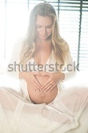 Foto stock: Loiro · mulher · belo · longo