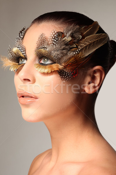 Decorative feather make-up like the wing of a bird Stock photo © stryjek
