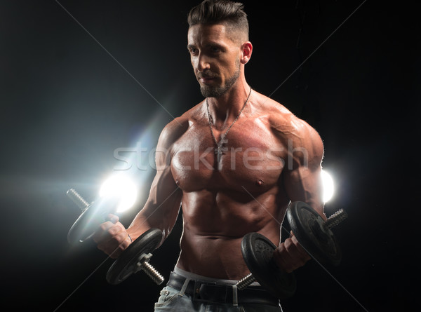 fitness male model with sixpack Stock photo © stryjek