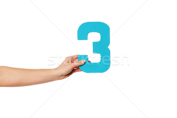 手 番号 3  女性 白 ストックフォト © stryjek