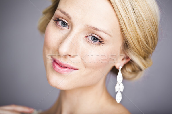 Nie opis kobieta uśmiech szczęśliwy zabawy Zdjęcia stock © stryjek