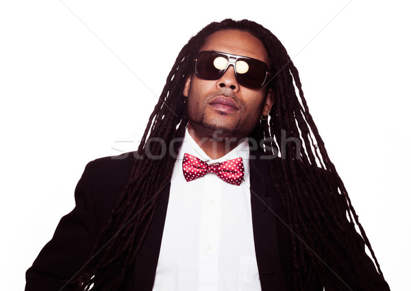 man wearing sunglasses and suit dreadlocks Stock photo © stryjek