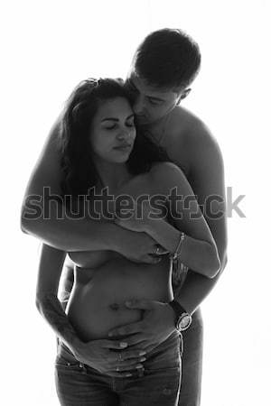 Szexi romantikus pár visel fehérnemű férfi Stock fotó © stryjek
