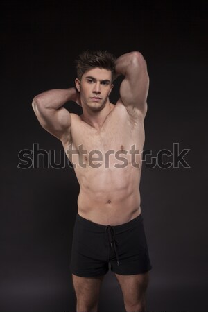 Fitness man, low key Stock photo © stryjek