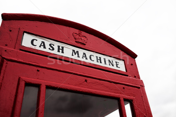 Red telephone booth converted to cash machine Stock photo © stryjek