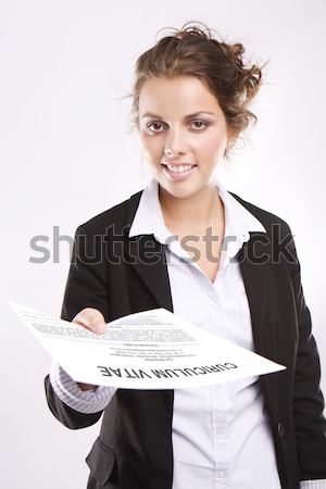 Attractive Blonde Businesswoman With File Stock photo © stryjek