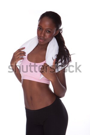 Фитнес-женщины белый фитнес черный африканских женщину Сток-фото © stryjek