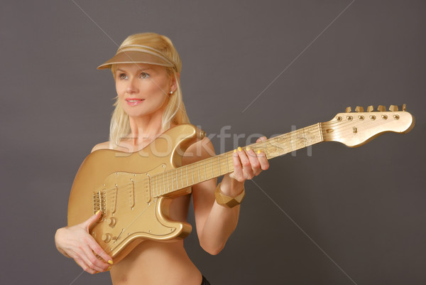 женщину светлые волосы гитаре большой Сток-фото © stryjek