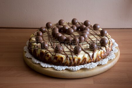 Delicious fresh tart decorated with chocolate Stock photo © stryjek