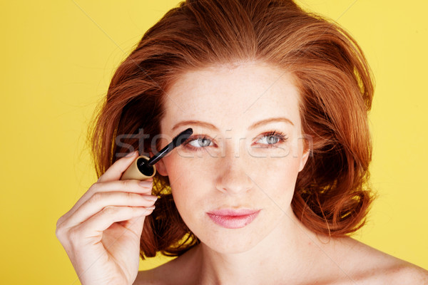 Mascara vrouw borstel Stockfoto © stryjek