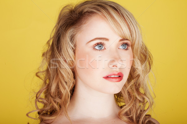 woman with long curly hair Stock photo © stryjek
