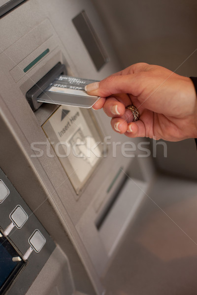 Female hand inserting ATM card Stock photo © stryjek