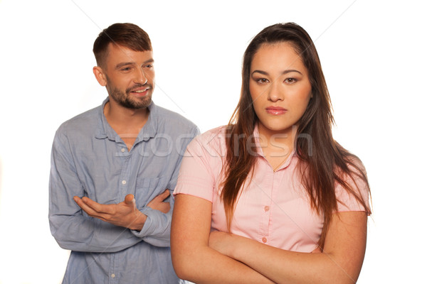 [[stock_photo]]: Argument · homme · parler · femme