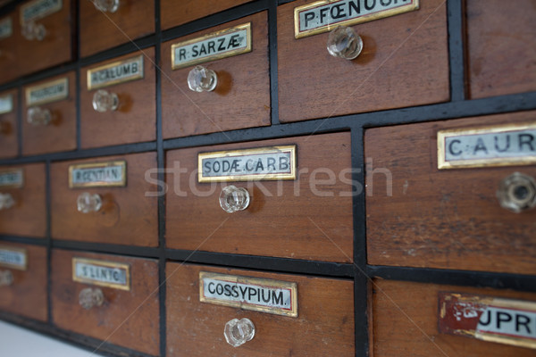 Antique wooden cabinet with drawers Stock photo © stryjek