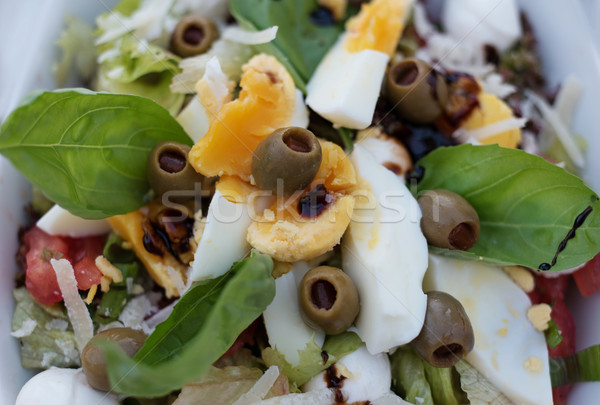 Gourmet Healthy Fresh Salad with Eggs and Veggies Stock photo © stryjek