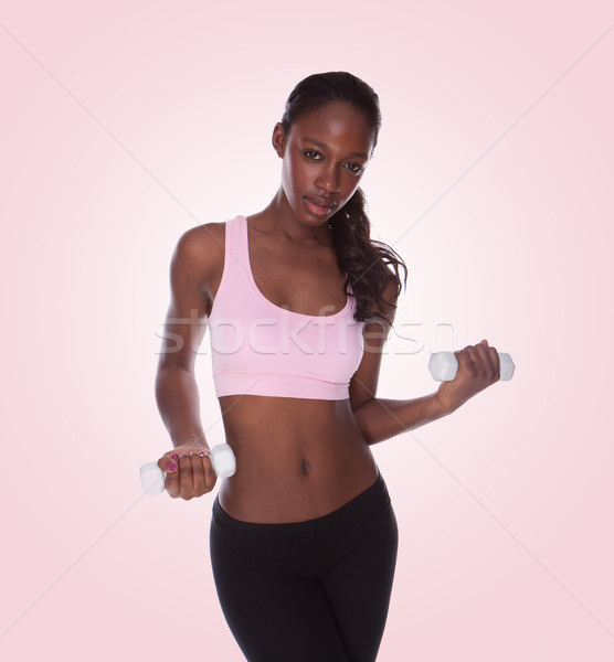 Mujer de la aptitud blanco fitness negro África mujer Foto stock © stryjek