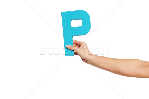 hand holding up the letter P from the right Stock photo © stryjek