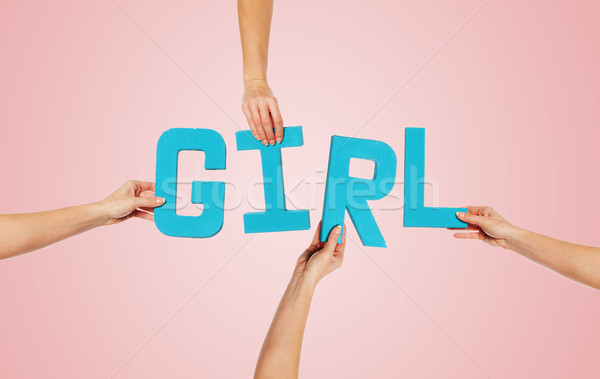 Turquoise alphabet lettering spelling GIRL Stock photo © stryjek
