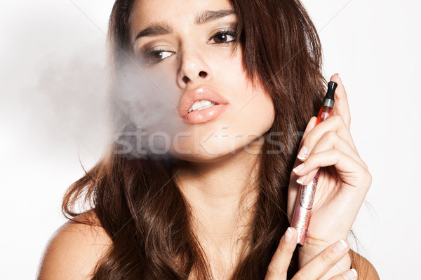 woman smoking e-cigarette Stock photo © stryjek
