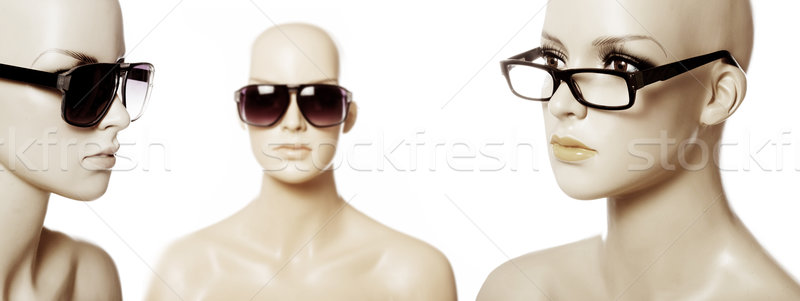 Moda gafas de sol mujer nina cara Foto stock © stryjek