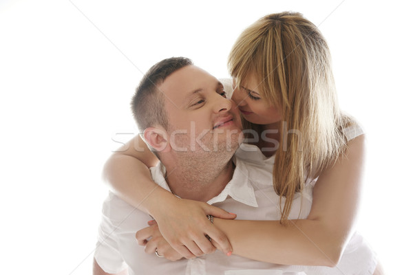 Playful laughing romantic couple Stock photo © stryjek