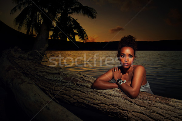 Portrait of an Asian girl at sunset Stock photo © stryjek