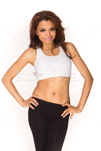 Mujer de la aptitud sonriendo fitness belleza mujer sexy Foto stock © stryjek