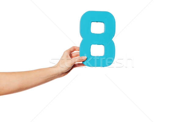 hand holding up the number eight from the left Stock photo © stryjek
