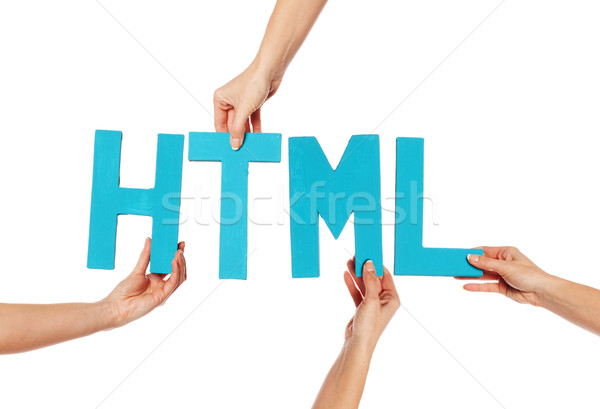 Female hands holding letters HTML Stock photo © stryjek