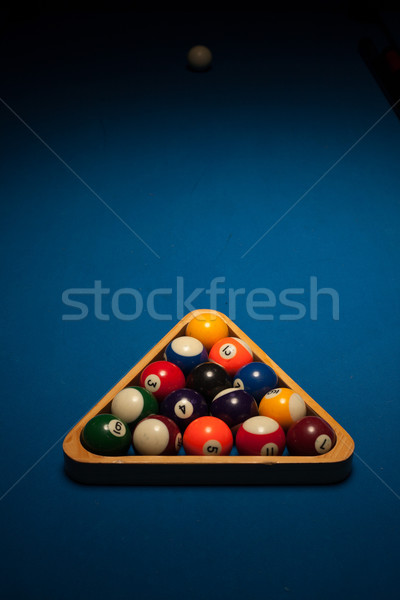 Racked set of pool balls Stock photo © stryjek
