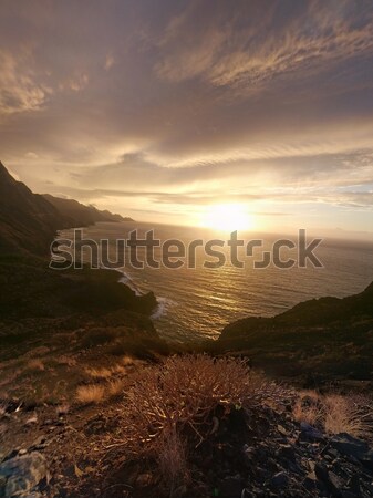 Colorful sunset over a tranquil coastline Stock photo © stryjek