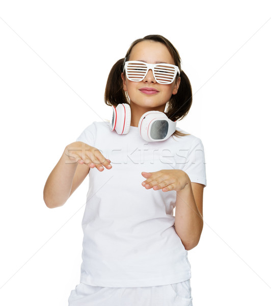 Hip young girl wearing shutter sunglasses Stock photo © stryjek