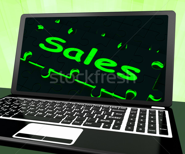 Sales On Laptop Showing Promotions Stock photo © stuartmiles