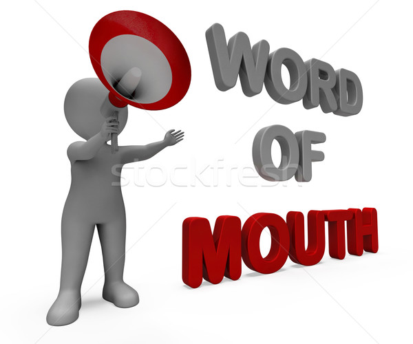 Słowo usta charakter komunikacji sieci Zdjęcia stock © stuartmiles